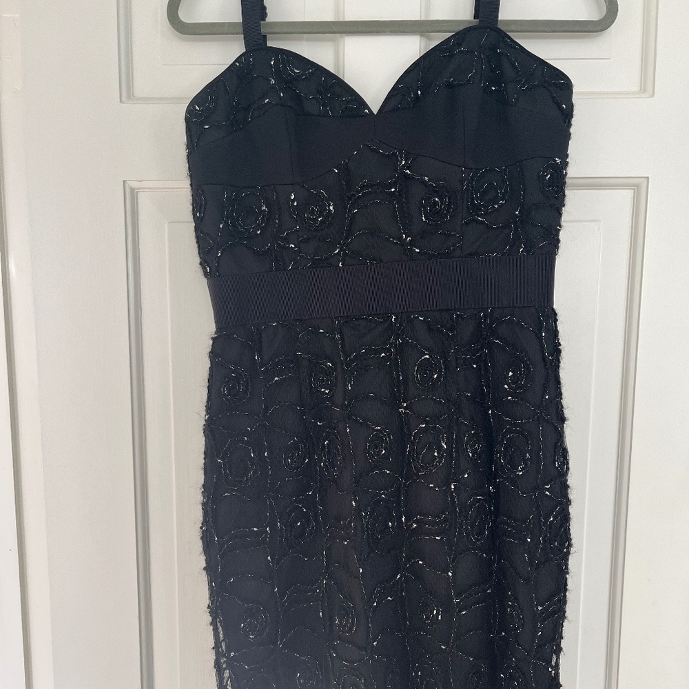 Milly black midi dress
